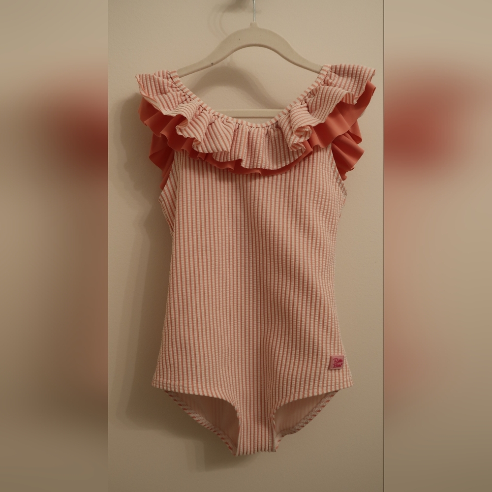 Ruffle Butts Seersucker Scoopback Ruffle One Piece SIZE 8 KIDS
